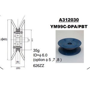 Con lăn vòng bi sứ Yuasa bearing roller guide No. A312030